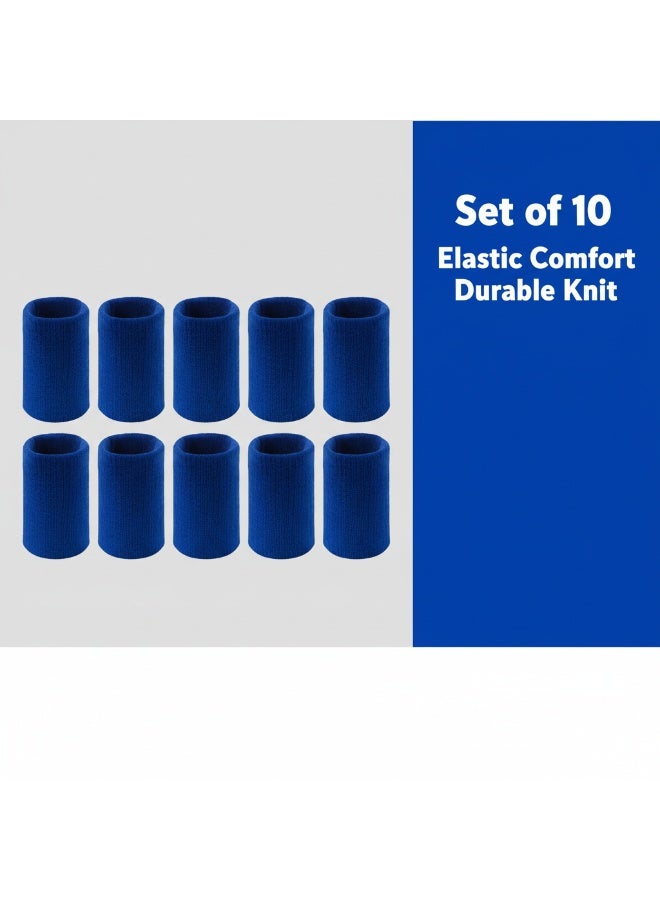 Y&D 10 PCS Finger Sleeves Protectors, Sport Finger Sleeves Finger Splints Thumb Finger Brace Support Elastic Thumb Sleeves for Relieving Pain Arthritis Trigger Finger(Blue) - Image 1