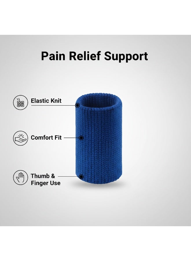Y&D 10 PCS Finger Sleeves Protectors, Sport Finger Sleeves Finger Splints Thumb Finger Brace Support Elastic Thumb Sleeves for Relieving Pain Arthritis Trigger Finger(Blue) - Image 2