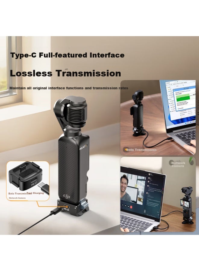 Youfes Dji Pocket 3 Multi-function Quick Release Base Type-c Interface Charging Multi-function Expansion Adapter Desktop Stand Base Sports Camera Osmo Pocket 3 Accessories - Image 2