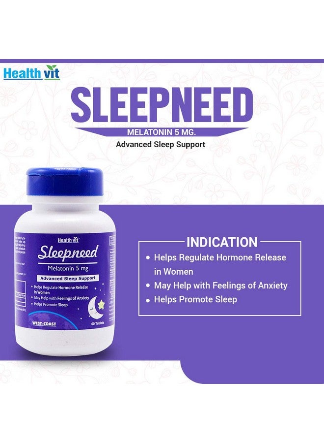 HealthVit هيلث فيت سليب نيد ميلاتونين 5 ملغ | مصمم لتعزيز النوم الهادئ | دعم متقدم للنوم | البقاء نائماً لفترة أطول، سهل الاستخدام، امتصاص أسرع - 60 قرص - Image 5
