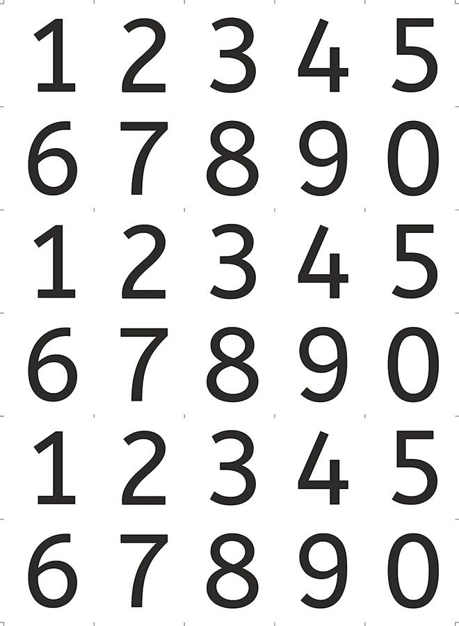 PG Creations 90 Pieces Alphabet Number Stickers, Large Size Labels, 6x7 cm, Paper, Black - Image 5