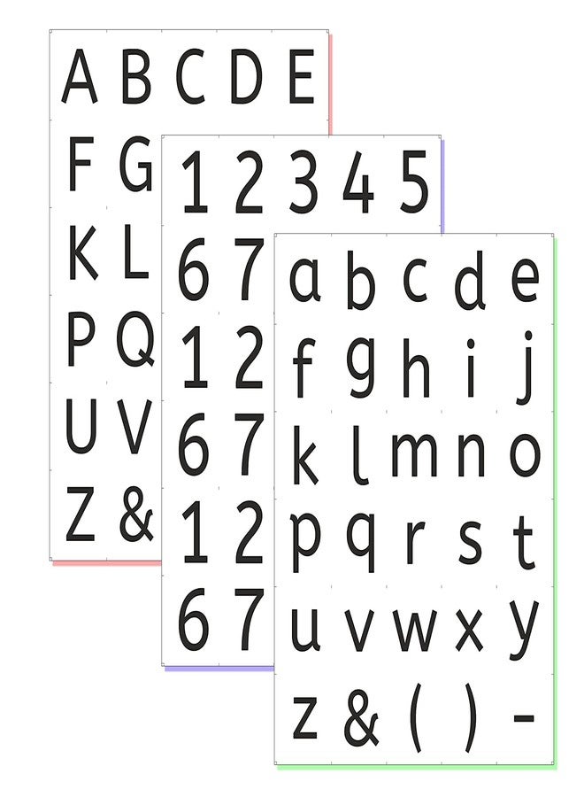 PG Creations 90 Pieces Alphabet Number Stickers, Large Size Labels, 6x7 cm, Paper, Black - Image 1