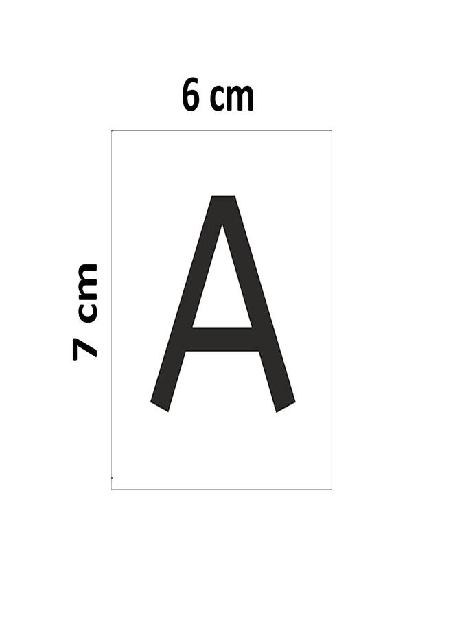 PG Creations 90 Pieces Alphabet Number Stickers, Large Size Labels, 6x7 cm, Paper, Black - Image 2