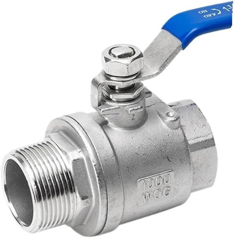 صمام كرة من الفولاذ المقاوم للصدأ 316L متوسط DN32 صنبور مياه مفتاح تبديل بفتحة داخلية وخارجية - Image 1