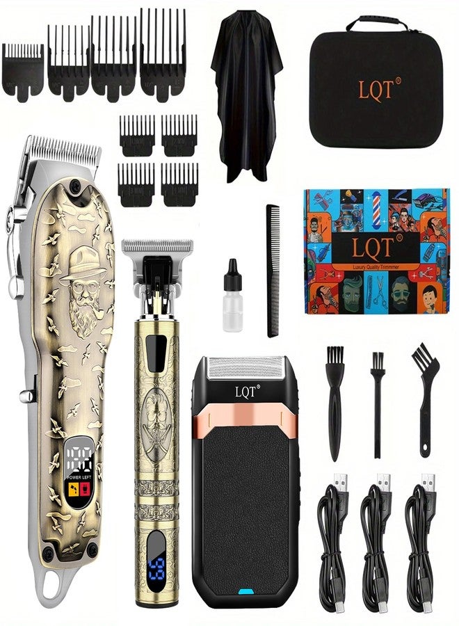 LQT Hair Clippers Set for Men, Hair Clipper Trimmer with LED Display, Professional Cordless Hair Clipper Shaver Beard Trimmer, Hair Cutting Machine for Men, Holiday Gift for Him Father's Day Gift - Image 1