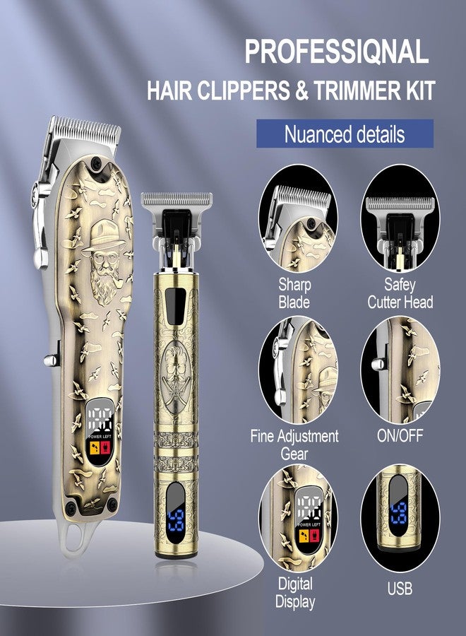 LQT Hair Clippers Set for Men, Hair Clipper Trimmer with LED Display, Professional Cordless Hair Clipper Shaver Beard Trimmer, Hair Cutting Machine for Men, Holiday Gift for Him Father's Day Gift - Image 2