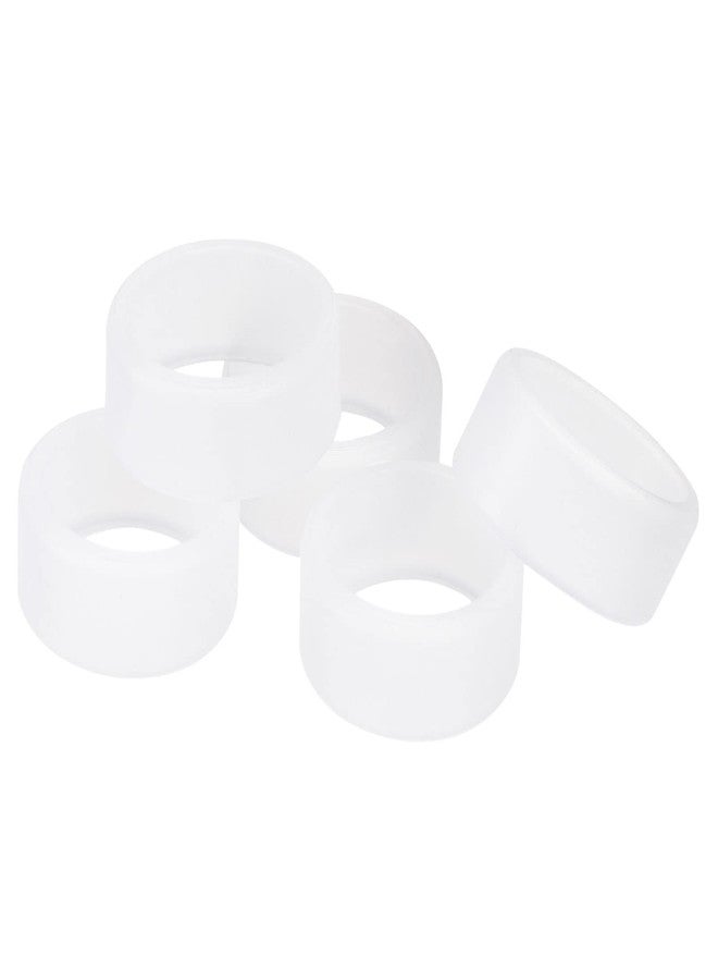 MECCANIXITY Silicone Rubber Bands Rings Non-slip 1" White for Wrapping Paper, Cord Wraps, Bundle 5pcs - Image 1