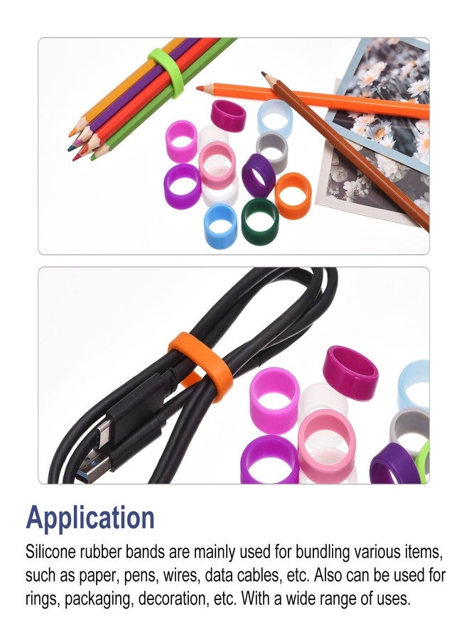 MECCANIXITY Silicone Rubber Bands Rings Non-slip 1" White for Wrapping Paper, Cord Wraps, Bundle 5pcs - Image 5