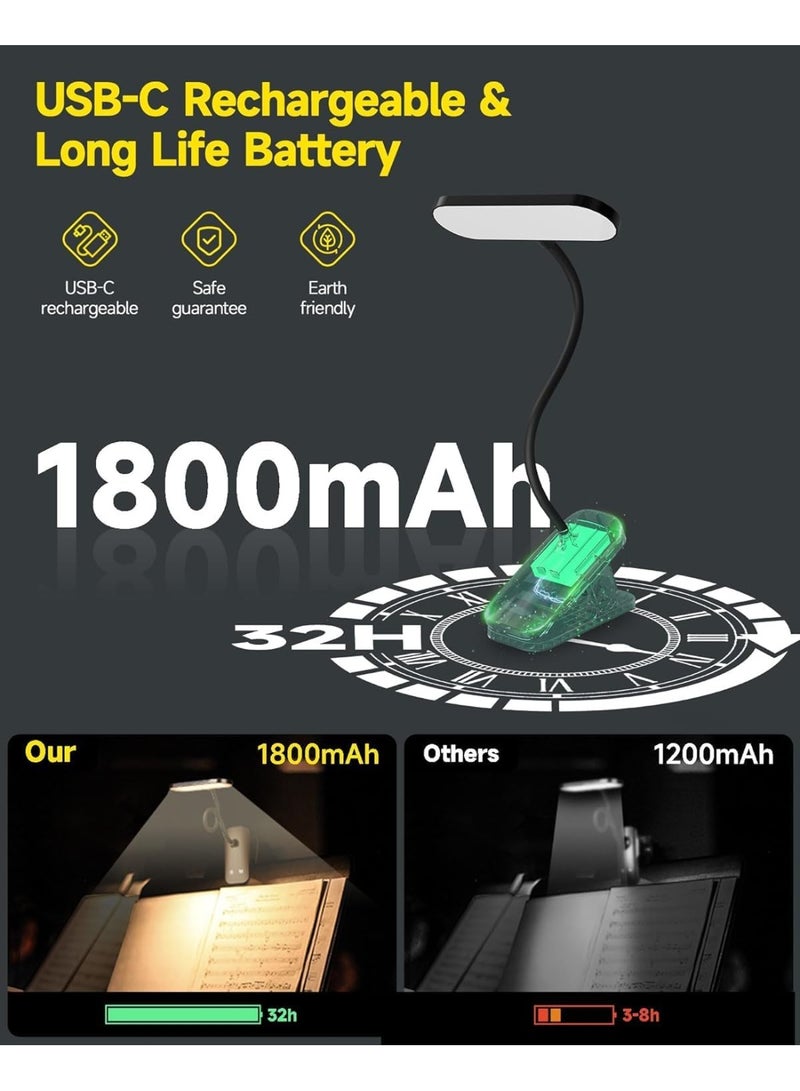FALAHOM LED Desk Lamp Clip on Reading Light, 5 Colors 5 Brightness, Touch Control, USB-C Rechargeable Table Lamps with Clamp for Dorm Home Office, Bed Headboard Light, Flexible Gooseneck - Image 5