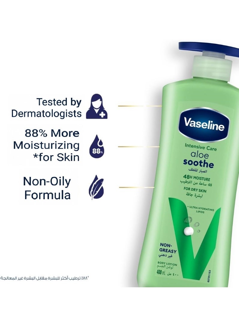 Vaseline Intensive Care Aloe Soothe Body Lotion For Dry Skin Fast Absorbing 48Hr Moisturising 725 ML - Image 4