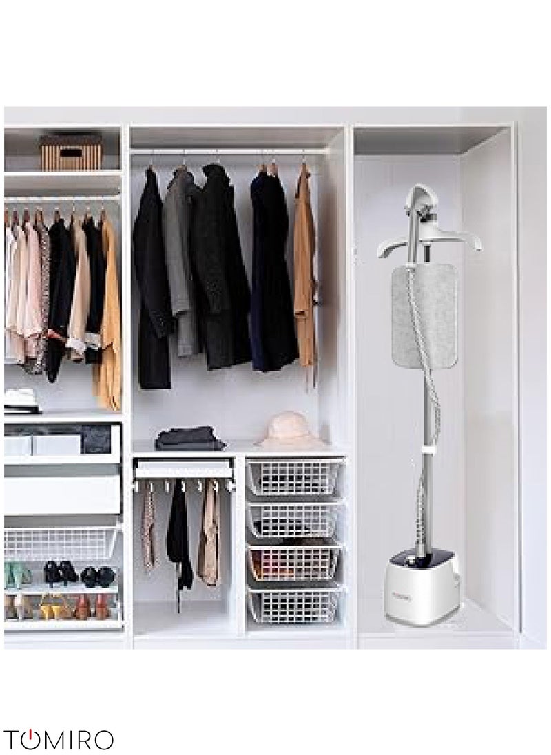 TOMIRO - Garment Steamer With Suit Hanger System, 10 Steam Levels, Overheating Protection, Wrinkle-Free, High-Quality Telescopic Poles, 50Min Steam, Ideal For Home And Business Use 1.8 L 2200 W - Image 1