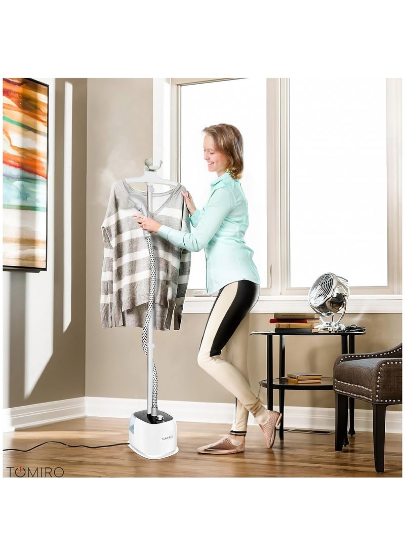 TOMIRO - Garment Steamer With Suit Hanger System, 10 Steam Levels, Overheating Protection, Wrinkle-Free, High-Quality Telescopic Poles, 50Min Steam, Ideal For Home And Business Use 1.8 L 2200 W - Image 1
