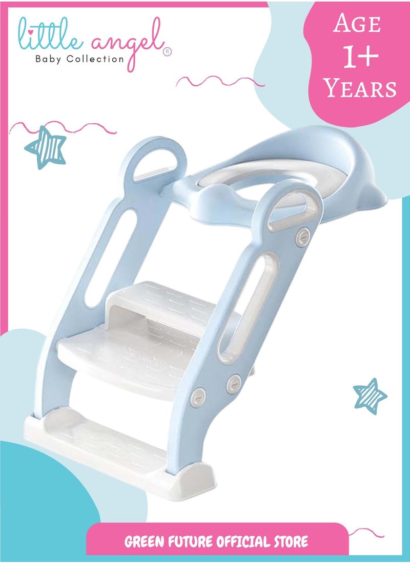 Potty Training Seat with Ladder - Safe and Comfortable Toddler Toilet Seat with Step Stool, Foldable, Non-Slip, Easy to Clean, Blue - pzsku/Z058E141DBCB494D93A9DZ/45/_/1735110635/8b71ad17-043d-4f9e-bd29-7edda18ae3b0