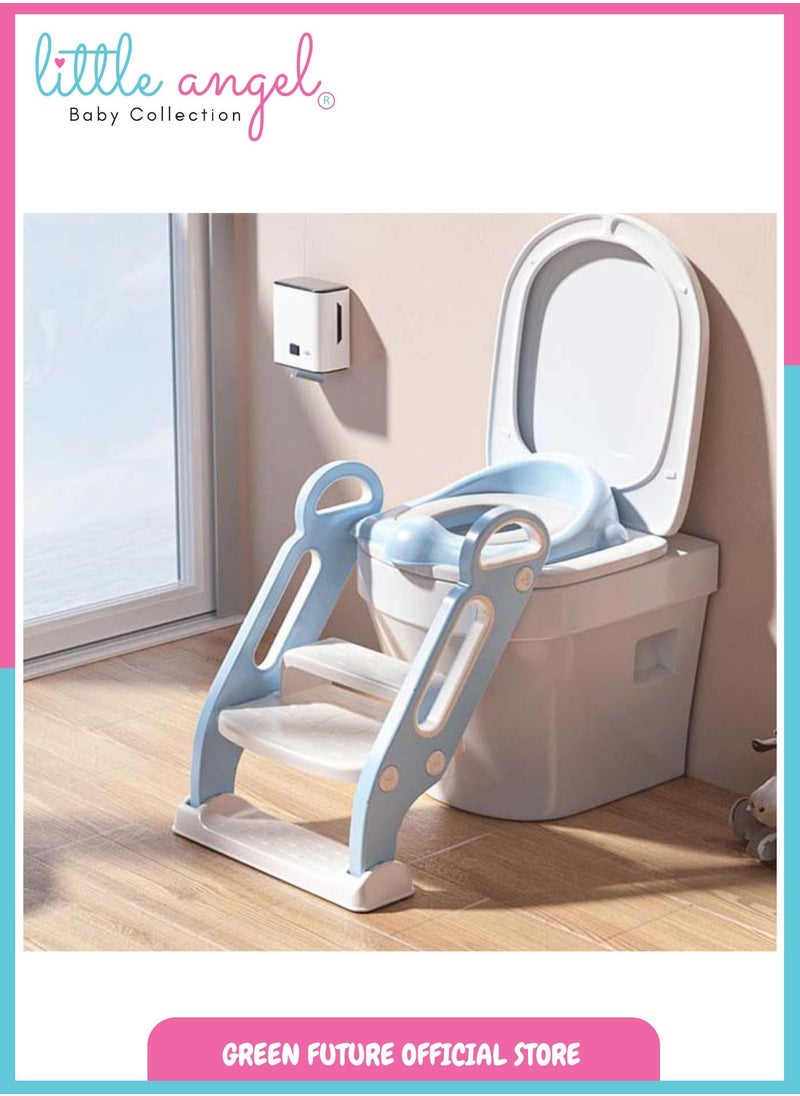 Potty Training Seat with Ladder - Safe and Comfortable Toddler Toilet Seat with Step Stool, Foldable, Non-Slip, Easy to Clean, Blue - pzsku/Z058E141DBCB494D93A9DZ/45/_/1735110645/195c769e-2b5c-4917-98c3-036d4badfad7