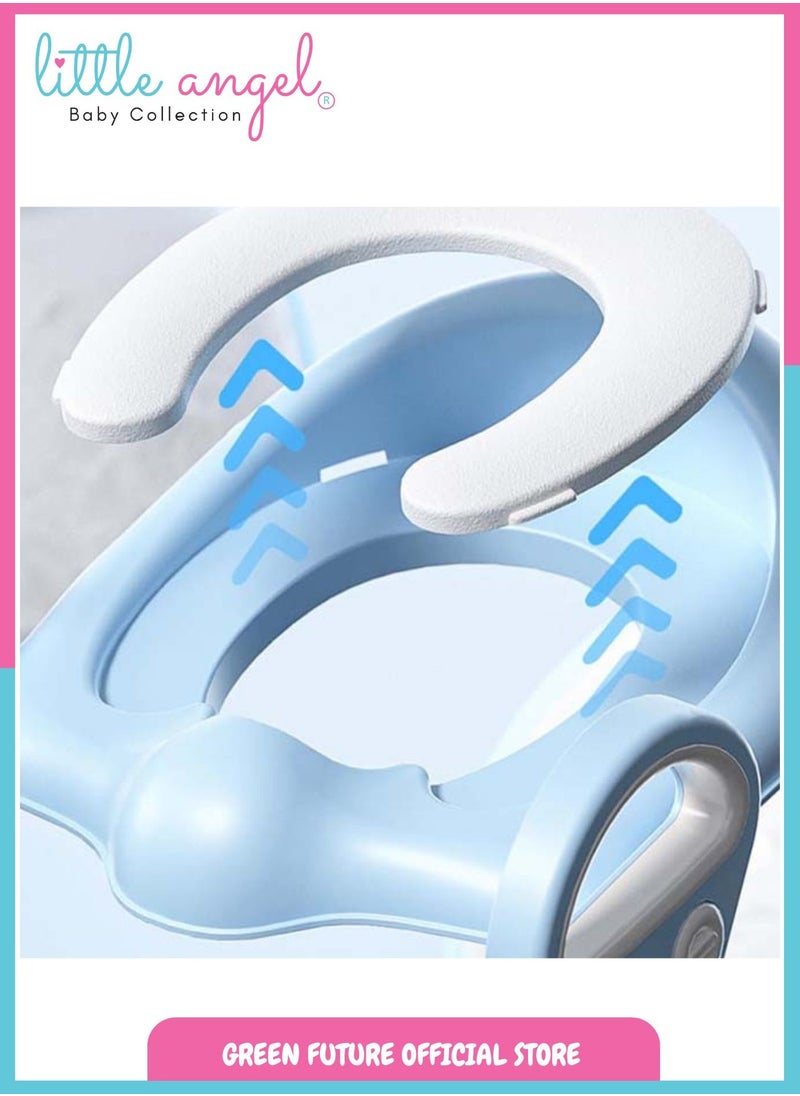 Potty Training Seat with Ladder - Safe and Comfortable Toddler Toilet Seat with Step Stool, Foldable, Non-Slip, Easy to Clean, Blue - pzsku/Z058E141DBCB494D93A9DZ/45/_/1735110666/206f4a48-941d-4b7f-9629-90a2305a2c16