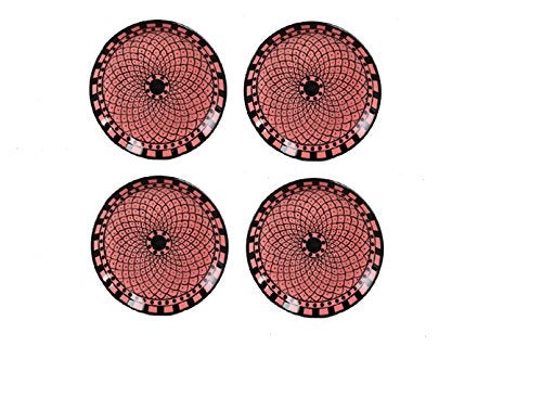 Caffeine Ceramic Handmade Pink Flora Pattern Quarter Plate 7”(Set of 4) - Image 3
