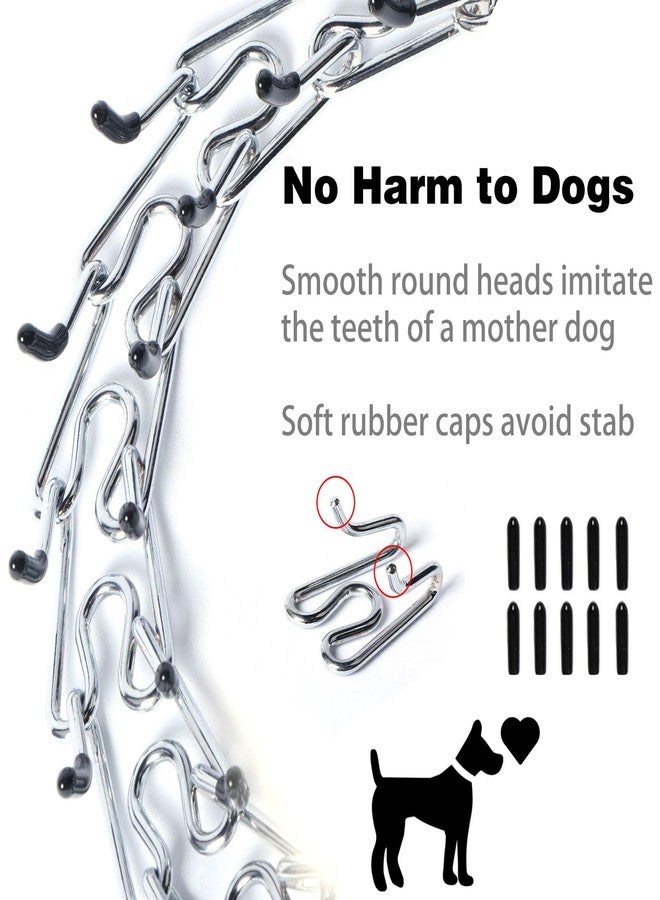 Yvnicll Dog Prong Collar, Walking Training Collar for Small Medium Large Dogs with Quick Release Buckle, Adjustable Pinch Collar with Rubber Caps, No Pull Dog Collar Prong(M,16"-18") - Image 2