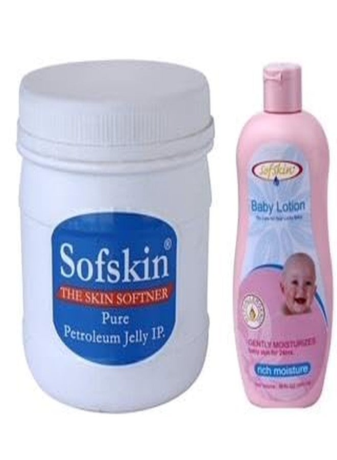 Sofskin White Petroleum Jelly IP, 1 Kg. 100% Pure & Safe, No smell, pH 5.5, No skin allergy, for - Psoriasis, cracked heels, face & chapped lips, Diaper Rash, Dry Skin, Bruises, Exp. 5 yrs. Made in India for USA. Export Surplus. With Combo FREE Sofskin Baby Lotion, 300 ml MRP Rs.145 (Subject to Stocks available) (See Our Video). (NOTE: Due to Iran-US war, price and availability may vary.) - Image 1