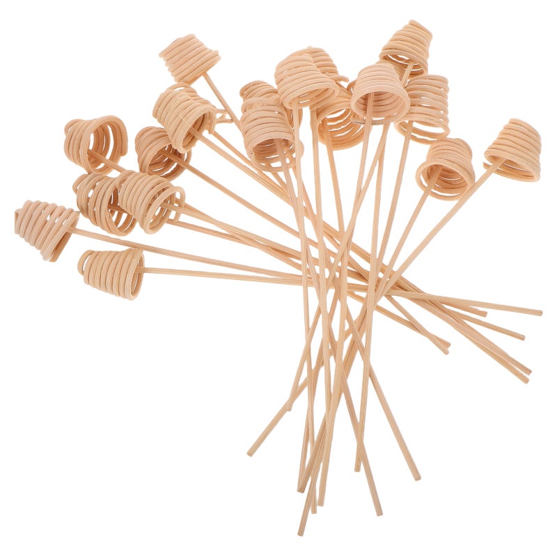 20pcs Wavy Spiry Reeds Sticks Rattan Fragrance Diffuser Replacement Refill Sticks Refill Sticks Natural Wood Diffuser Sticks for Office Aromatherapy Decors - Image 4