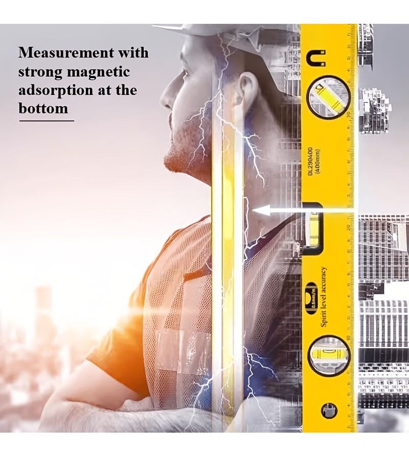 Professional Grade 300mm Strong Magnetic Spirit Level High Precision Aluminum Balance Ruler - Image 1