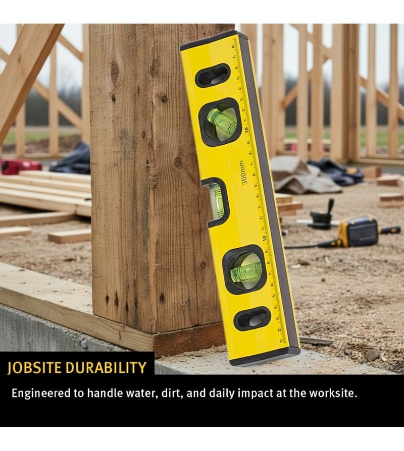 Professional Grade 300mm Strong Magnetic Spirit Level High Precision Aluminum Balance Ruler - Image 4