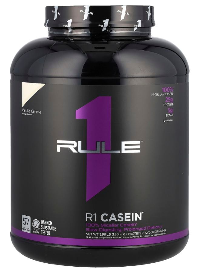 R1 Casein Protein Powder Drink Mix Vanilla Creme 3.96 lbs (1.80 kg)