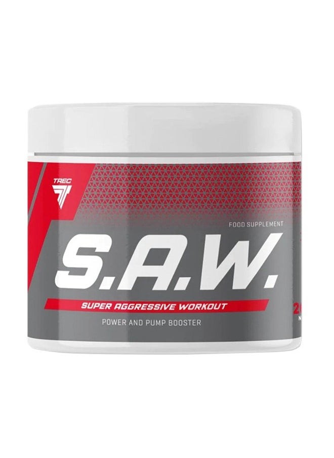 TREC NUTRITION - SAW Super Aggressive Workout, Pre-Workout, Pump Booster, Cherry Grapefruit, 200g - Image 1