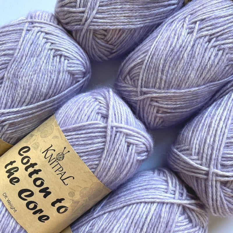 Cotton to The Core Cotton Yarn for Crocheting 6 Skeins 852Yds300G Free Patterns  Soft Baby Yarn for Knitting  3 DK Light Worsted Weight  Lavender Purple
