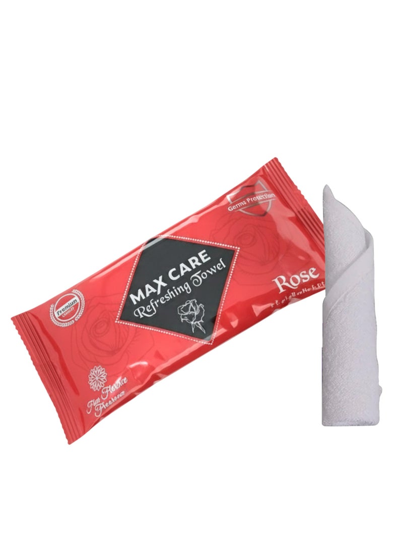 ماكس كير عبوة من 50 منشفة مبللة منعشة للجيم والصالون، منشفة تبريد، مناشف مبللة للاستخدام مرة واحدة، منشفة منعشة لإزالة المكياج. - Image 1
