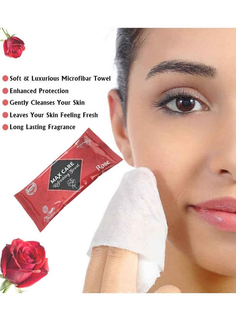 ماكس كير عبوة من 50 منشفة مبللة منعشة للجيم والصالون، منشفة تبريد، مناشف مبللة للاستخدام مرة واحدة، منشفة منعشة لإزالة المكياج. - Image 3