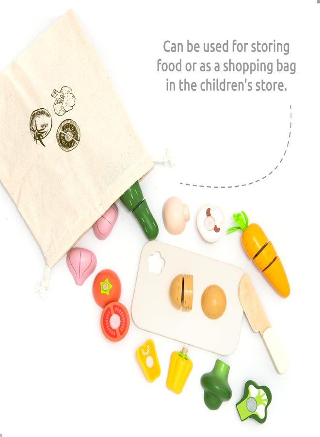 UMU® Cutting Vegetable Set - Wooden Play Food Kitchen Accessory, Multi - Pretend Play Accessories, Wooden Cutting Fruit Toys for Toddlers and Kids Ages 3+ - Image 3