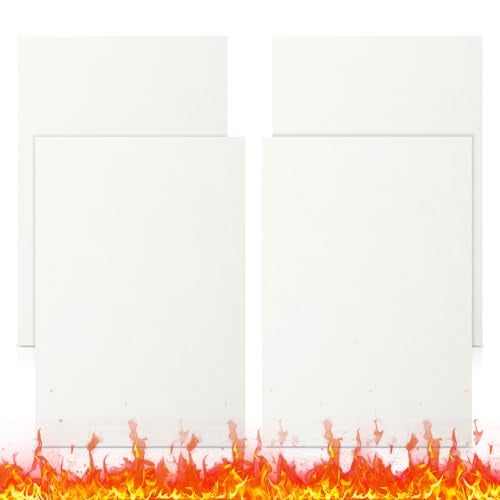4 Pcs High Temperature Gasket Paper Ceramic Fiber Gasket Material Fireproof Insulation Sheet for Pellet Stove Wood Stove Kiln Boiler Forge RV Furnace Gaskets DIY Cut 7 x 10 x14 Thick