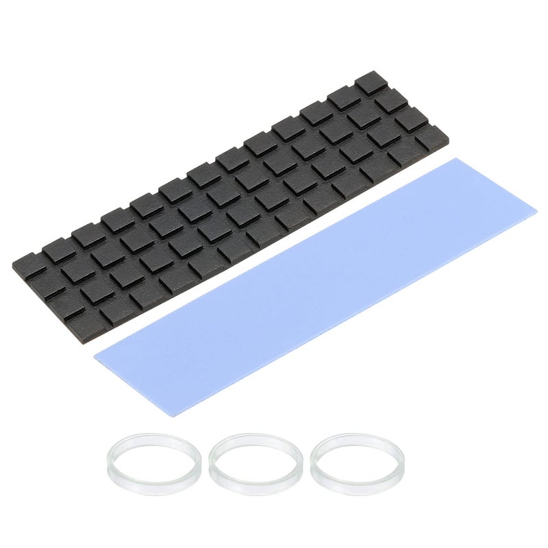 MECCANIXITY MECCANIXITY Copper Heatsink Coated Graphene 70x20x1.5mm with Thermal Pad and Rubber Ring for M.2 SSD Computer CPU,  - Image 1