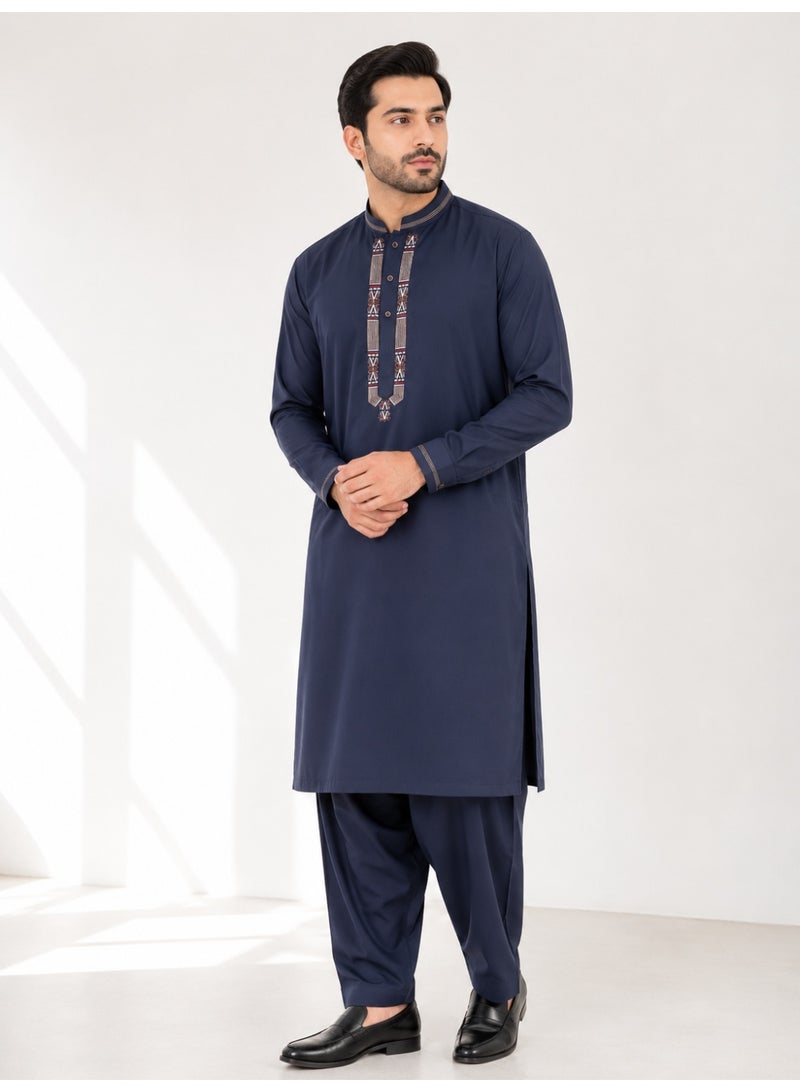 جوود واي Goodway-Men's Shalwar Kameez باللون الأزرق الداكن - Image 1