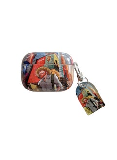 Suitable For AirPods 4 Earphone Set Creative Cartoon Shell For Apple1/2/pro2 Wireless Bluetooth Protective Cover Pendant-Color:Silicone Soft Shell + Pendant-City Painter-Model:Airpods 4 (protective Case)