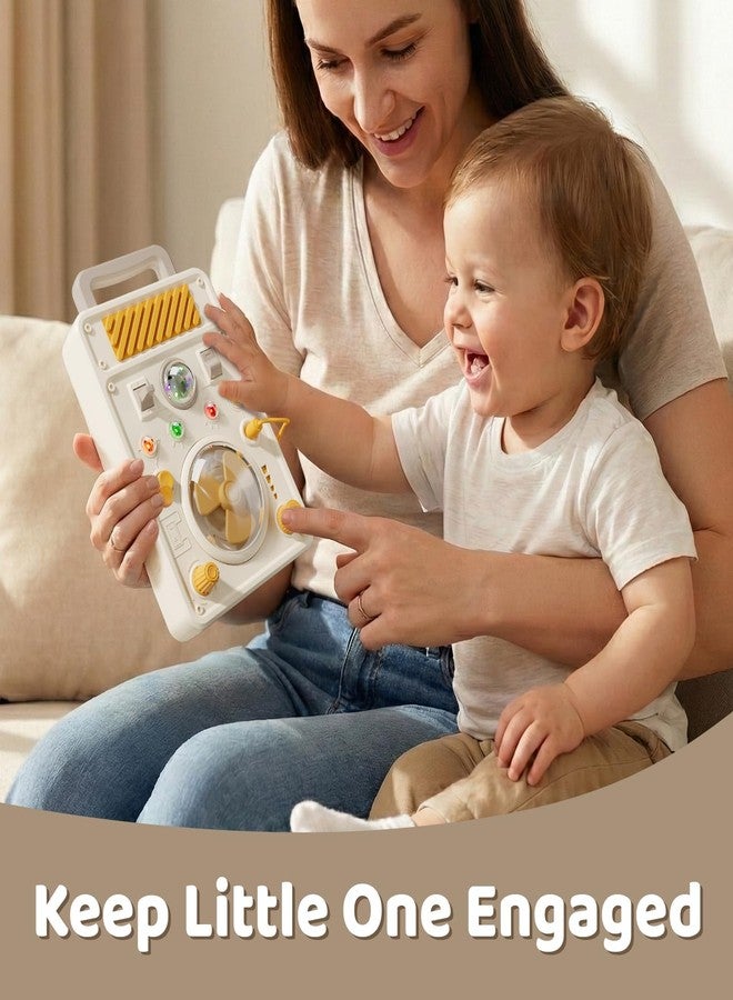 SOCBTNSO Montessori Busy Board for 1+ Year Old - Electronic Light & Activity with Buttons, Switches, Fan & Rotating Knobs | Sensory Learning Travel Toys & Gifts for Toddler Boy/Girl Age 1 2 3 - Image 2