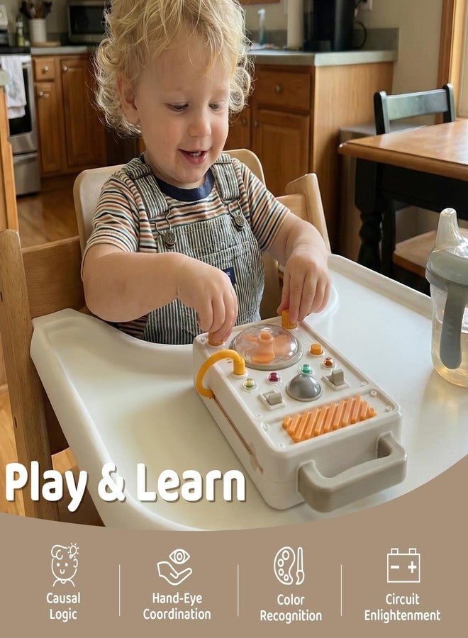 SOCBTNSO Montessori Busy Board for 1+ Year Old - Electronic Light & Activity with Buttons, Switches, Fan & Rotating Knobs | Sensory Learning Travel Toys & Gifts for Toddler Boy/Girl Age 1 2 3 - Image 4