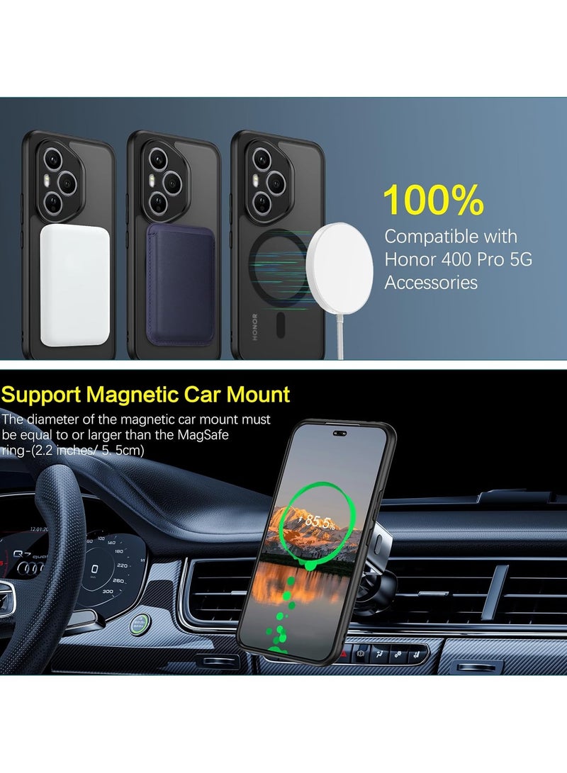 For Honor 400 Pro Magnetic Case, Compatible with MagSafe, TPU+PC Shockproof Matte Skin Feel Mobile Phone Back Cover, Anti-fingerprint Slim Fit Protective Casing - Image 2