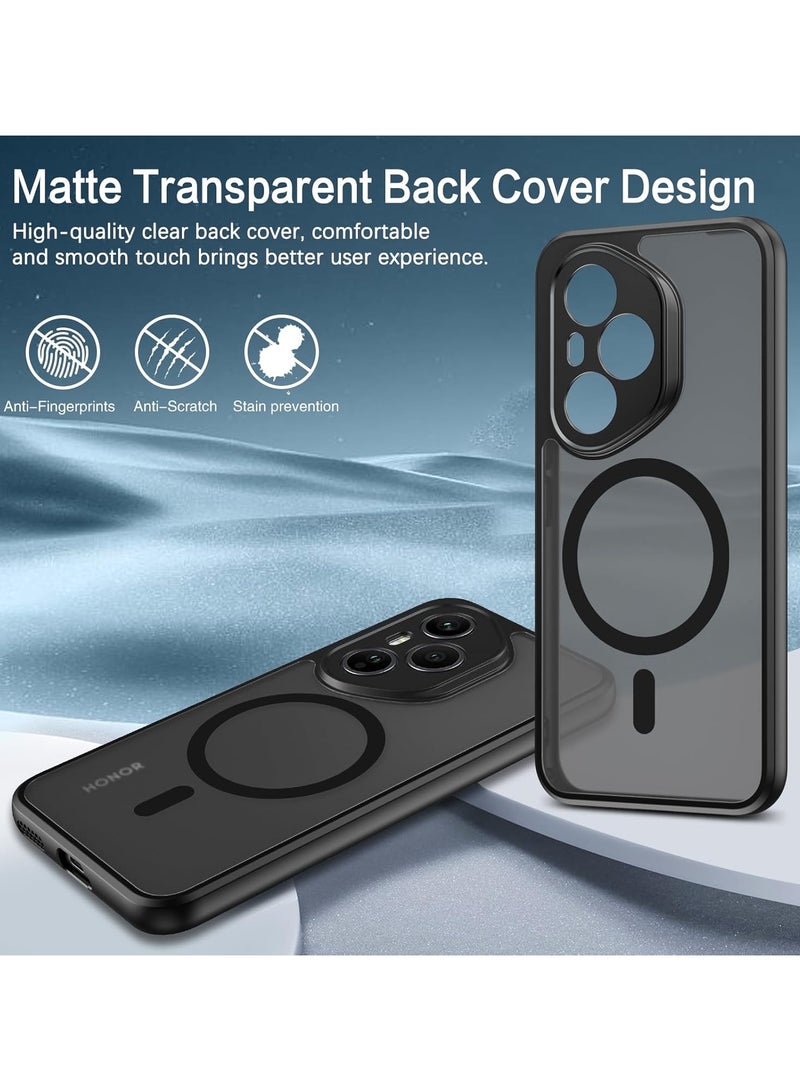For Honor 400 Pro Magnetic Case, Compatible with MagSafe, TPU+PC Shockproof Matte Skin Feel Mobile Phone Back Cover, Anti-fingerprint Slim Fit Protective Casing - Image 3