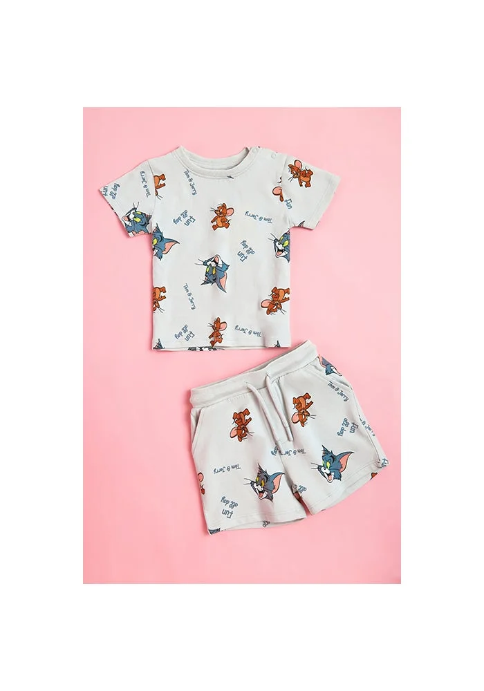 أر أند بي Tom & Jerry Printed T-Shirt and Shorts Set
