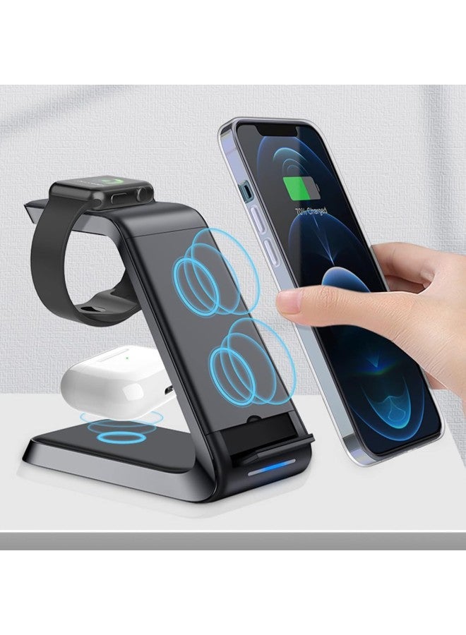klarako Wireless 3 in 1 Charging Stand for Multiple Devices, Super Suction, Fast Charging Station for Multiple Devices, Gifts for Women Men, Compatible with All Android/iOS Smart Phone  - Image 1