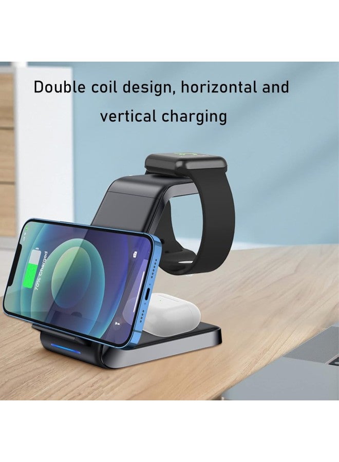 klarako Wireless 3 in 1 Charging Stand for Multiple Devices, Super Suction, Fast Charging Station for Multiple Devices, Gifts for Women Men, Compatible with All Android/iOS Smart Phone  - Image 3