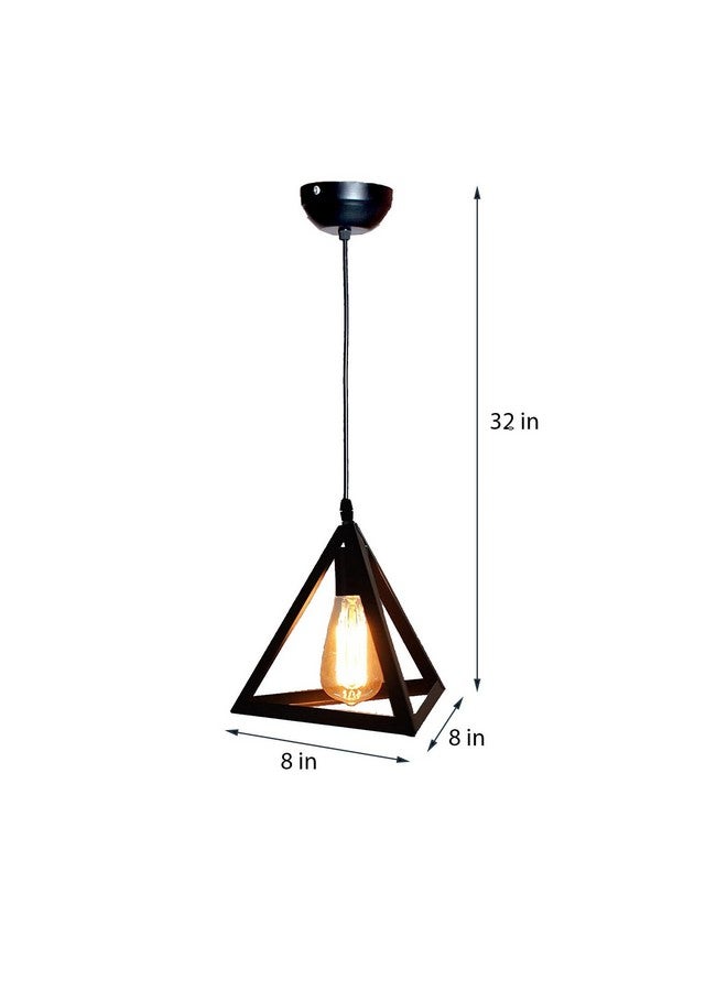 DarkVision Black Hanging Lights for Living Room/Pendant Lights for Ceiling/Hanging Lamps for Home Decoration/Decorative Hanging Lights,Metal (M-03 Triangle (Without Bulb) - Image 3