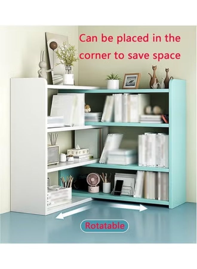 ZCM-HAPPY Adjustable Desktop Bookshelf with 90 Degree Rotation Multi Color Desk Storage Organizer for Home Office and Dormitory - Image 5