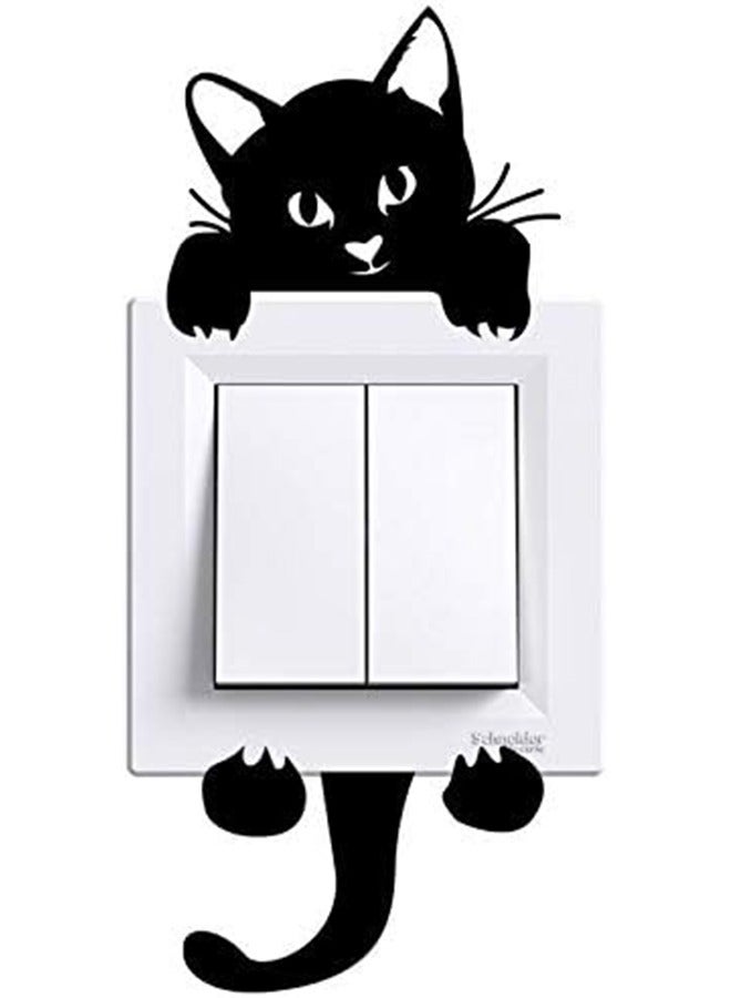 5-piece set of cat animal switch light stickers with black 14x6cm stickers - Image 2