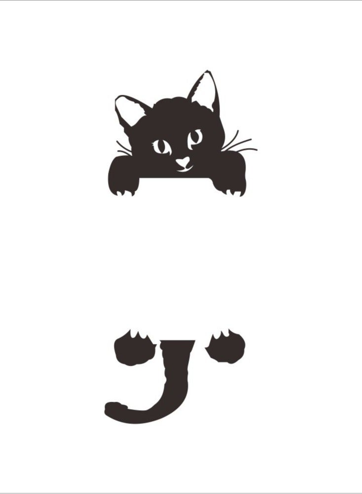 5-piece set of cat animal switch light stickers with black 14x6cm stickers - Image 4