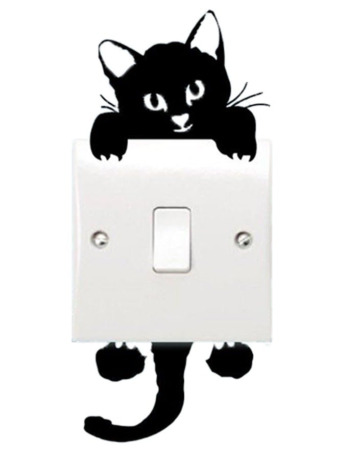 5-piece set of cat animal switch light stickers with black 14x6cm stickers - Image 3
