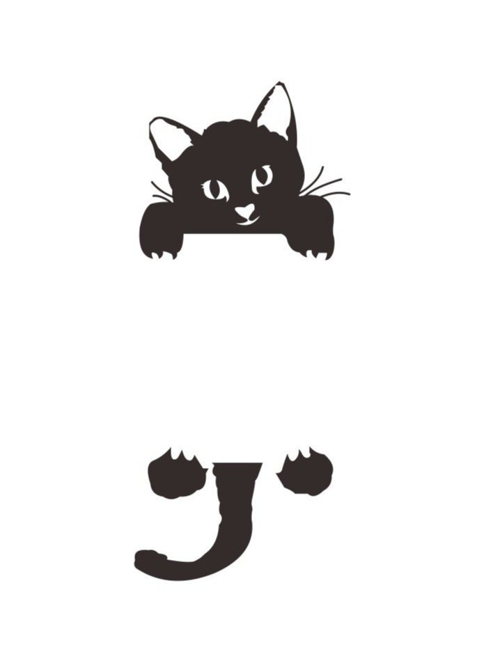 5-piece set of cat animal switch light stickers with black 14x6cm stickers - Image 5