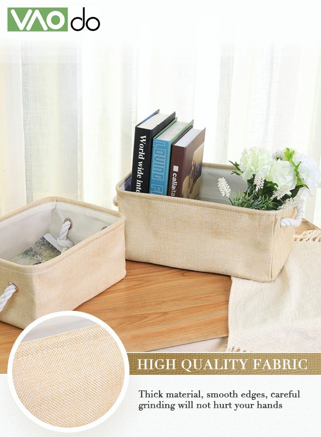 VAOdo 2 Piece Folding Storage Box 2 Medium Linen Storage Baskets Household Clothing Sundries Storage Box  - Image 3
