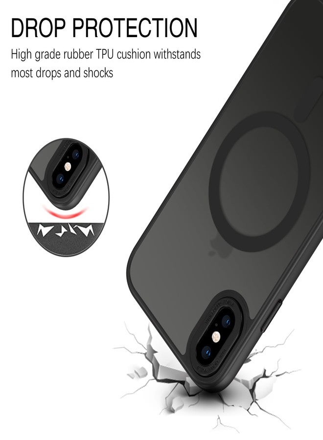 بنتوبين جراب BENTOBEN لهاتف iPhone Xs Max [متوافق مع Magsafe] جراب مغناطيسي شفاف غير لامع لهاتف iPhone Xs Max، نحيف، مقاوم للصدمات، مناسب للرجال والنساء، غطاء حماية لهاتف iPhone Xs Max 6.5 بوصة 2018، أسود - Image 3